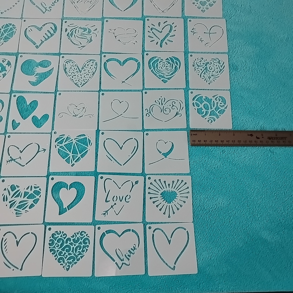 Heart Pattern Stencil Set - Picture 2 of 3